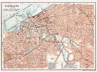 Cleveland city map, 1909