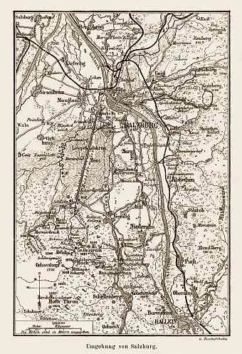 Salzburg nearer environs map, 1903