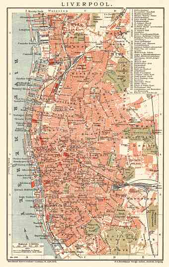 Liverpool city map, 1900
