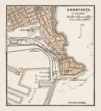 Constanța city map, 1914