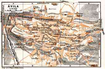 Ávila city map, 1929
