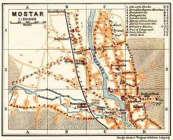 Mostar town plan, 1911