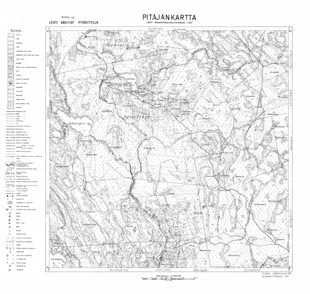 Kulismajarvi Lake. Pyörittäjä. Pitäjänkartta 414412. Parish map from 1936. Use the zooming tool to explore in higher level of detail. Obtain as a quality print or high resolution image
