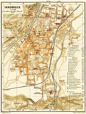 Innsbruck city map, 1906