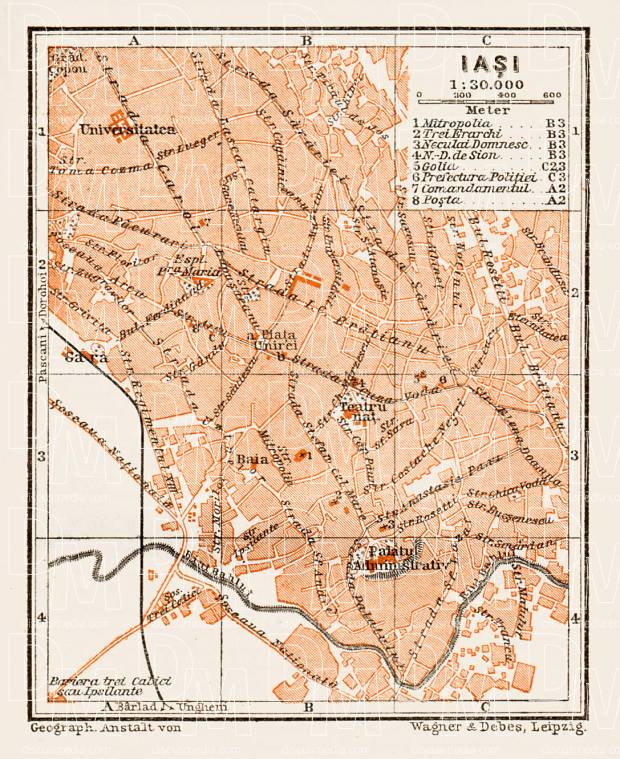 Iaşi town plan, 1914. Use the zooming tool to explore in higher level of detail. Obtain as a quality print or high resolution image