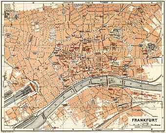 Frankfurt (Frankfurt-am-Main) city map, 1905