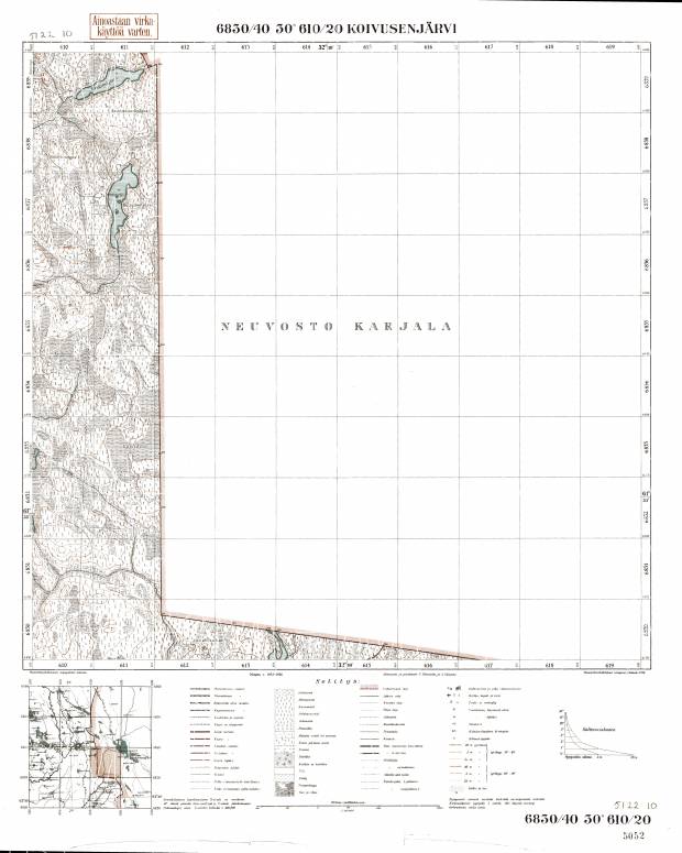 Koivusenjarvi Lake. Koivusenjärvi. Topografikartta 512210. Topographic map from 1936. Use the zooming tool to explore in higher level of detail. Obtain as a quality print or high resolution image