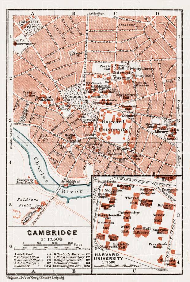 Cambridge (Massachusetts) city map, 1909. Use the zooming tool to explore in higher level of detail. Obtain as a quality print or high resolution image