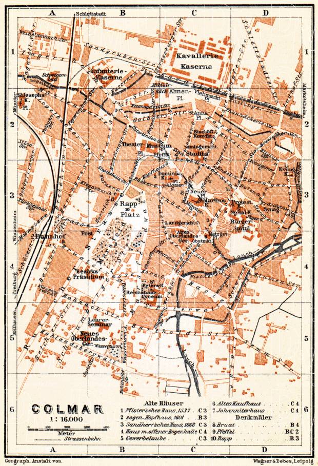 Colmar city map, 1905. Use the zooming tool to explore in higher level of detail. Obtain as a quality print or high resolution image