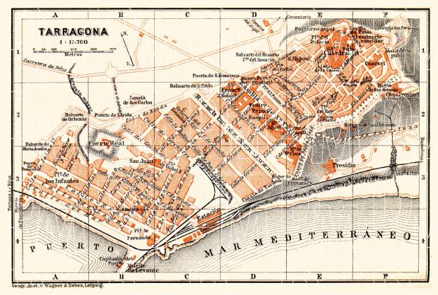 Tarragona city map, 1899. Use the zooming tool to explore in higher level of detail. Obtain as a quality print or high resolution image