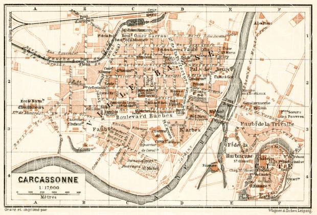 Carcassonne city map, 1902. Use the zooming tool to explore in higher level of detail. Obtain as a quality print or high resolution image