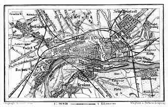 Magdeburg and environs map, 1887