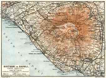 Naples (Napoli) environs map, eastern part map, 1929