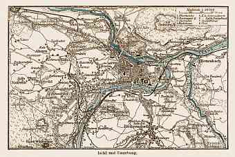 Ischl (Bad Ischl) and environs map, 1903