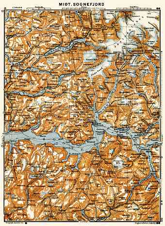Central Sognefjord map, 1910