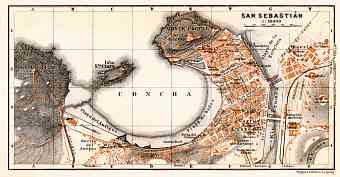 San Sebastián (Donostia) city map, 1913