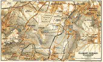 Clamart, Sceaux and Villejuif map, 1903