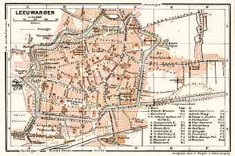 Leeuwarden city map, 1909
