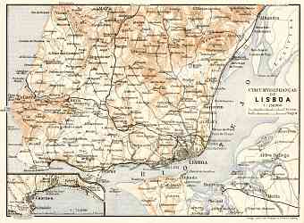 Lisbon (Lisboa) and environs map, 1911