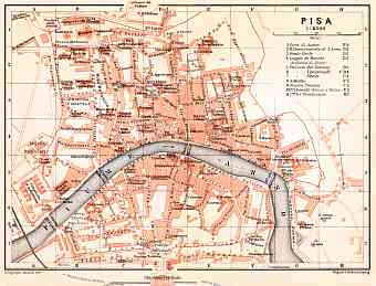 Pisa city map, 1913