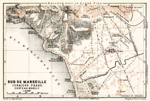Map of the south suburbs of Marseille, 1902. Use the zooming tool to explore in higher level of detail. Obtain as a quality print or high resolution image