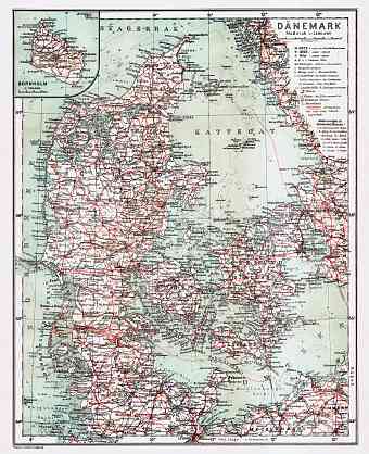 Denmark General Map, 1929