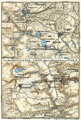 Daun, Manderscheid and environs map, 1905