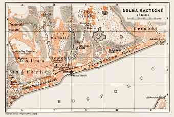 Constantionople (قسطنطينيه, İstanbul, Istanbul): Dolma Bagtsche (Dolmabahçe) District Map, 1914