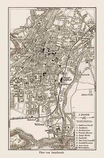 Innsbruck city map, 1903