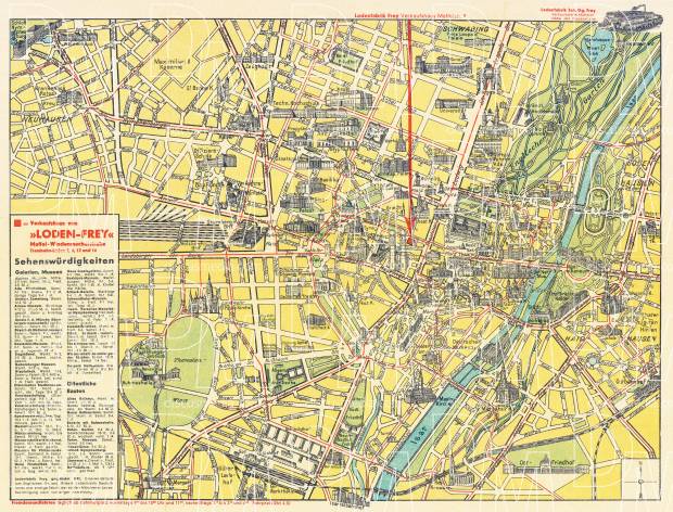 München (Munich) city map, early 1920s. Use the zooming tool to explore in higher level of detail. Obtain as a quality print or high resolution image