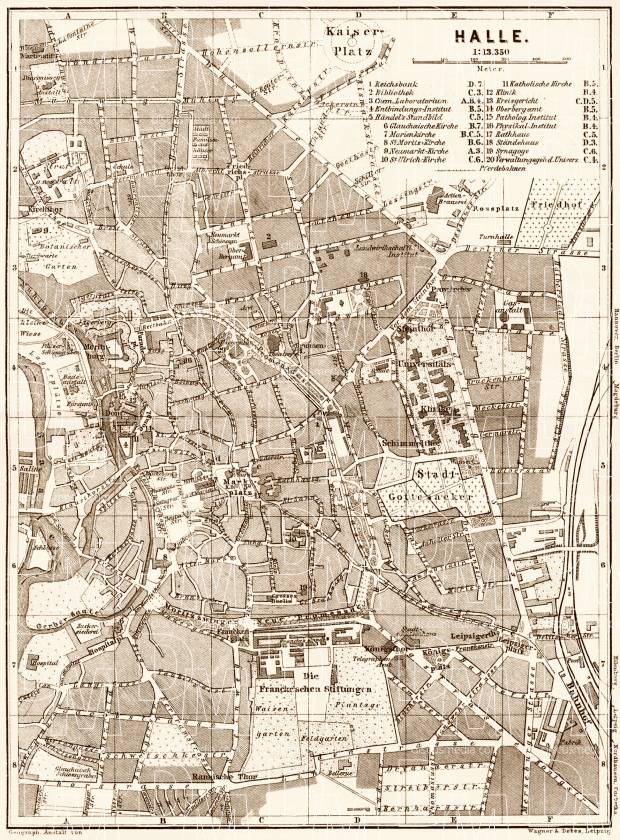 Halle city map, 1887. Use the zooming tool to explore in higher level of detail. Obtain as a quality print or high resolution image