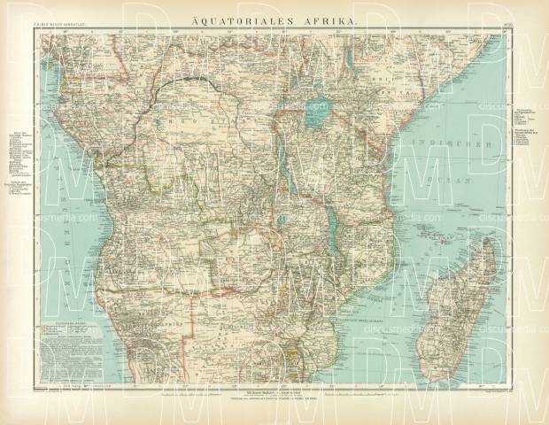 Equatorial Africa Map, 1905. Use the zooming tool to explore in higher level of detail. Obtain as a quality print or high resolution image