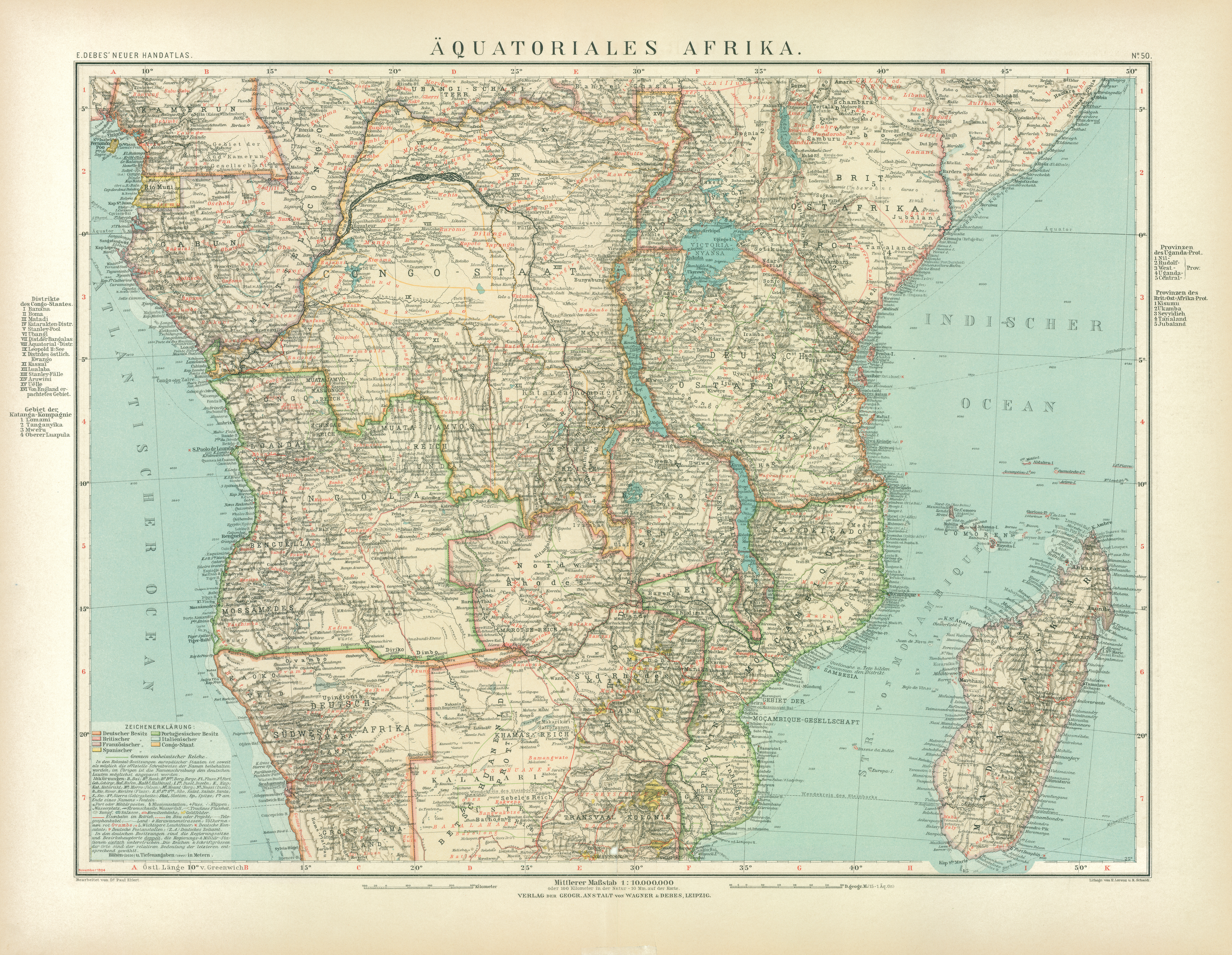 Equatorial Africa Map, 1905