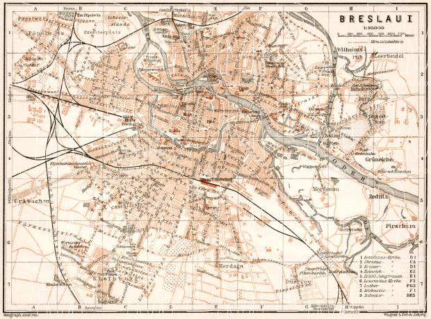 Breslau (Wrocław) city map, 1911. Use the zooming tool to explore in higher level of detail. Obtain as a quality print or high resolution image