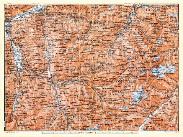 Grison Alps map, 1897. Use the zooming tool to explore in higher level of detail. Obtain as a quality print or high resolution image