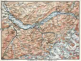 Berne Highlands (Bernese Oberland) map, 1909