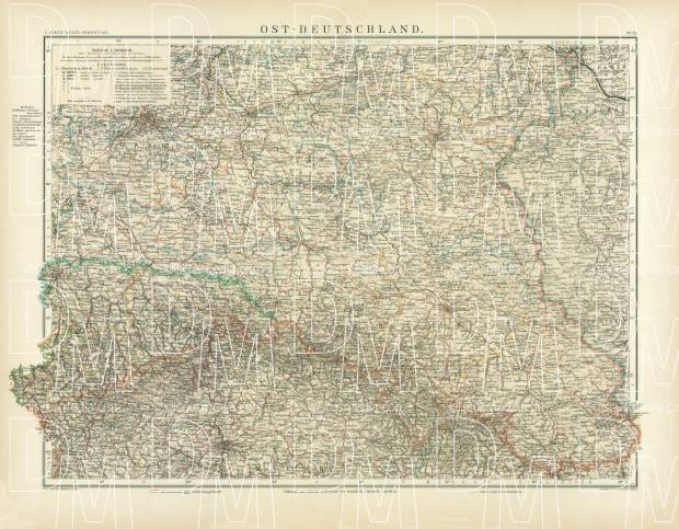 Eastern Germany Map, 1905. Use the zooming tool to explore in higher level of detail. Obtain as a quality print or high resolution image