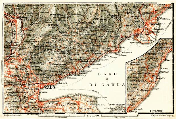 Saló (Salo), environs map, 1908. Use the zooming tool to explore in higher level of detail. Obtain as a quality print or high resolution image