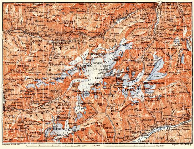 Tödi district map, 1897. Use the zooming tool to explore in higher level of detail. Obtain as a quality print or high resolution image