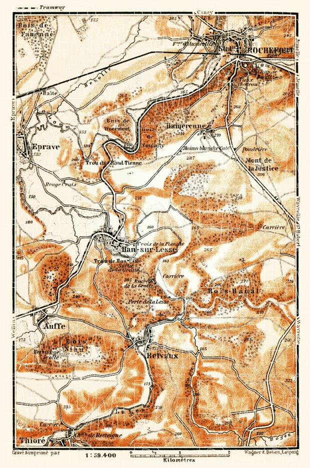 Rochefort and Environs map, 1904. Use the zooming tool to explore in higher level of detail. Obtain as a quality print or high resolution image