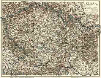 Czechia on the general map of Bohemia, Moravia and Silesia, 1911