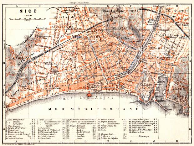 Nice city map, 1900. Use the zooming tool to explore in higher level of detail. Obtain as a quality print or high resolution image