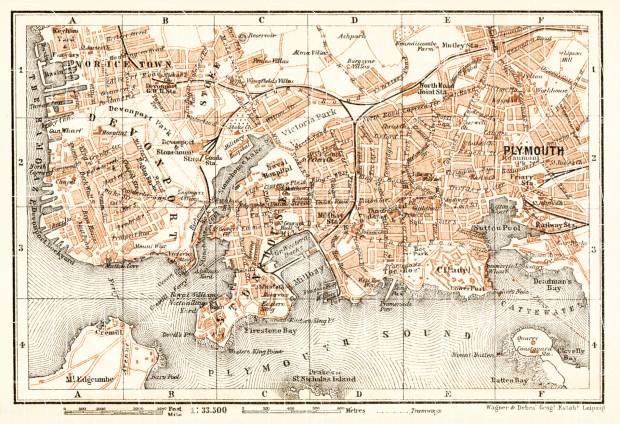 Plymouth city map, 1906. Use the zooming tool to explore in higher level of detail. Obtain as a quality print or high resolution image