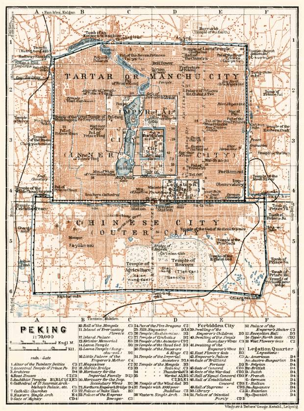 Beijing (北京, Peking) city map, 1914. Use the zooming tool to explore in higher level of detail. Obtain as a quality print or high resolution image