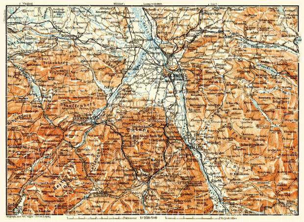 Salzburg nearer environs map, 1911. Use the zooming tool to explore in higher level of detail. Obtain as a quality print or high resolution image