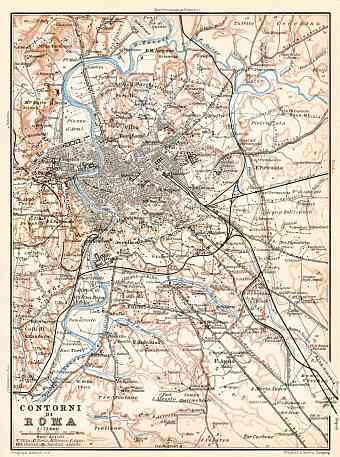 Rome (Roma) environs map, 1898