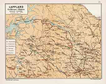 Lappland map. Gellivare - Ofoten, 1899