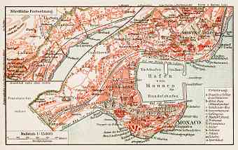 Monaco city map, 1913
