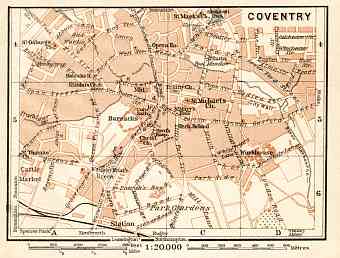 Coventry city map, 1906