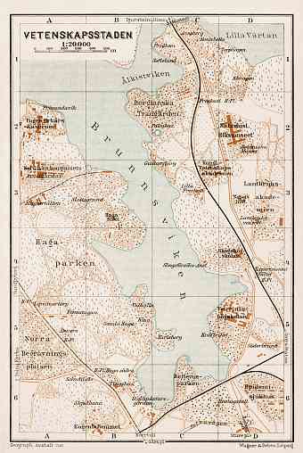 Vetenskapsstaden district (Stockholm) map, 1929